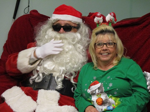 Belinda and blind Santa